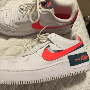 Nike Air Force 1 White and Bright Pink Sneakers
